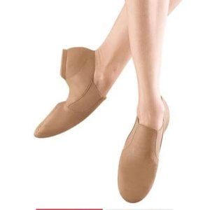 Bloch Elasta Bootie Slip On Jazz Shoe Tan Kids